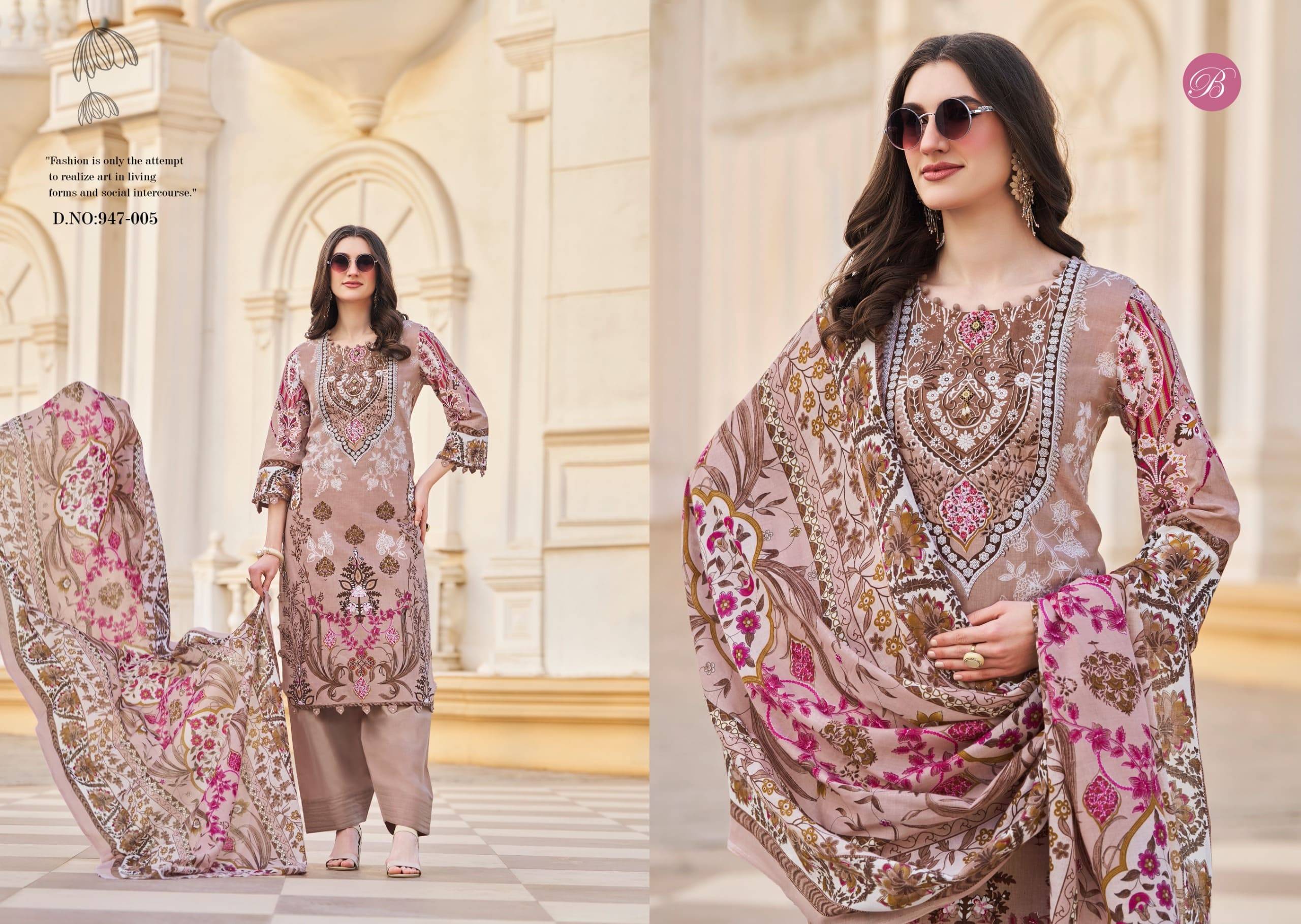 Florance By BelliZa DesigNer Studio 947 001 to 947 008 Series Beautiful Festive Suits Stylish Fancy Colorful Casual Wear & Ethnic Wear Pure Cotton Print Dresses At Wholesale Price